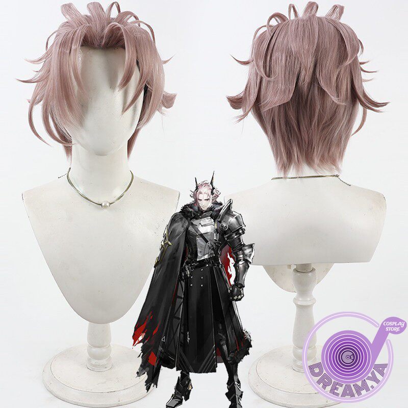 Synthetic Wigs - Theresis コスプレウィッグ Arknights ピンクショート人工毛耐熱ハロウィンロールプレイパーティーカーニバル + 無料ウィッグキャップ