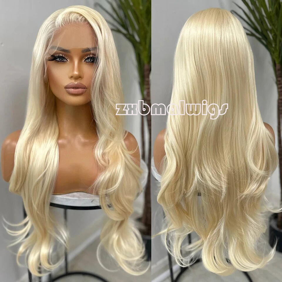 613 Blonde Body Wave Lace Front Wig - 人工毛 613 ブロンドカラー ボディウェーブ 13X4 レースフロントウィッグ