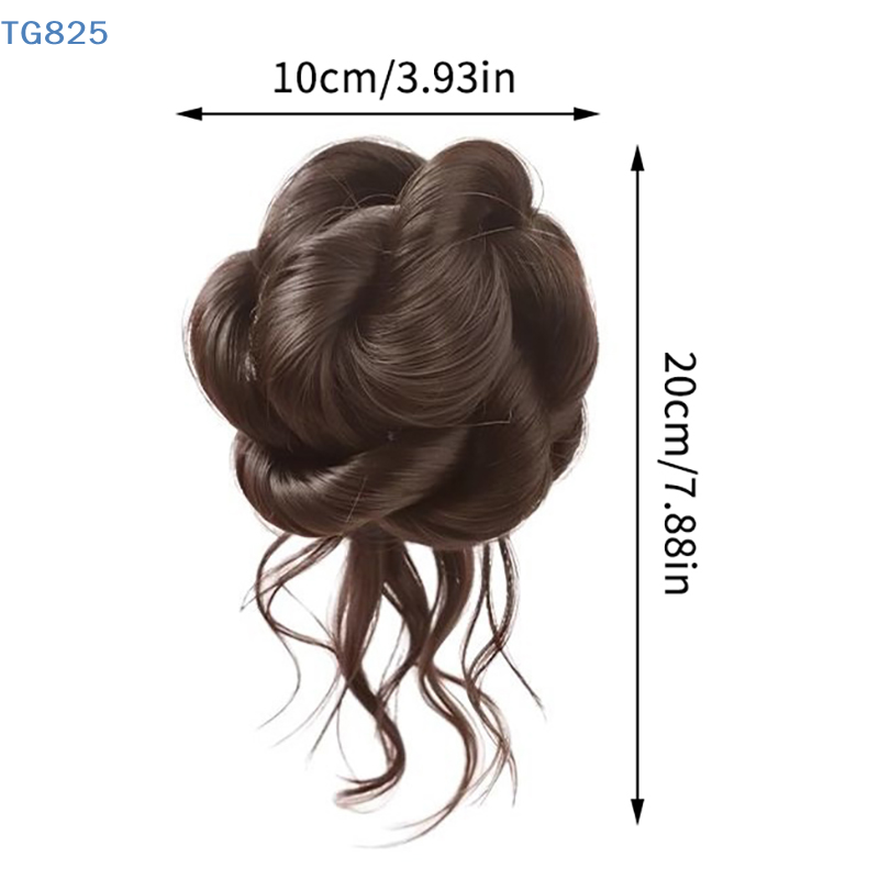 Claw Clip Messy Bun Hair Piece - 【AN】【AN】新しい合成毛ヘアバンシニヨンメッシーバン爪留め式ヘアピースふわふわカーリーポニーテールエクステンションヘアピース女性用