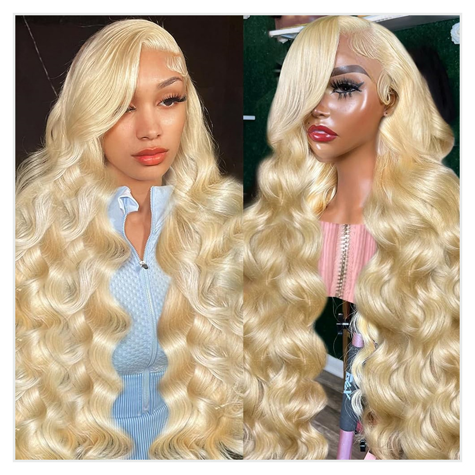 613 Blonde Body Wave Lace Front Wig - 613 ハニーブロンド 13x4 レースフロント人毛ウィッグ 生え際処理済み 13x6