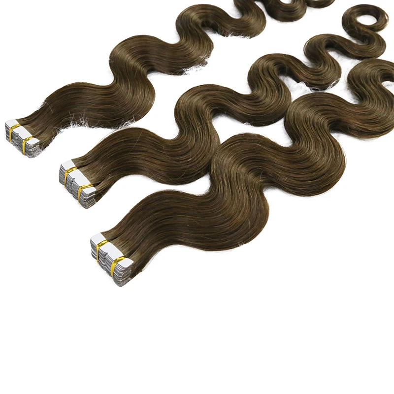 テープ式人毛エクステ ボディウェーブ レミーヘア 粘着式 イ - Invisible Tape In Extensions Real Hair のレビューと価格