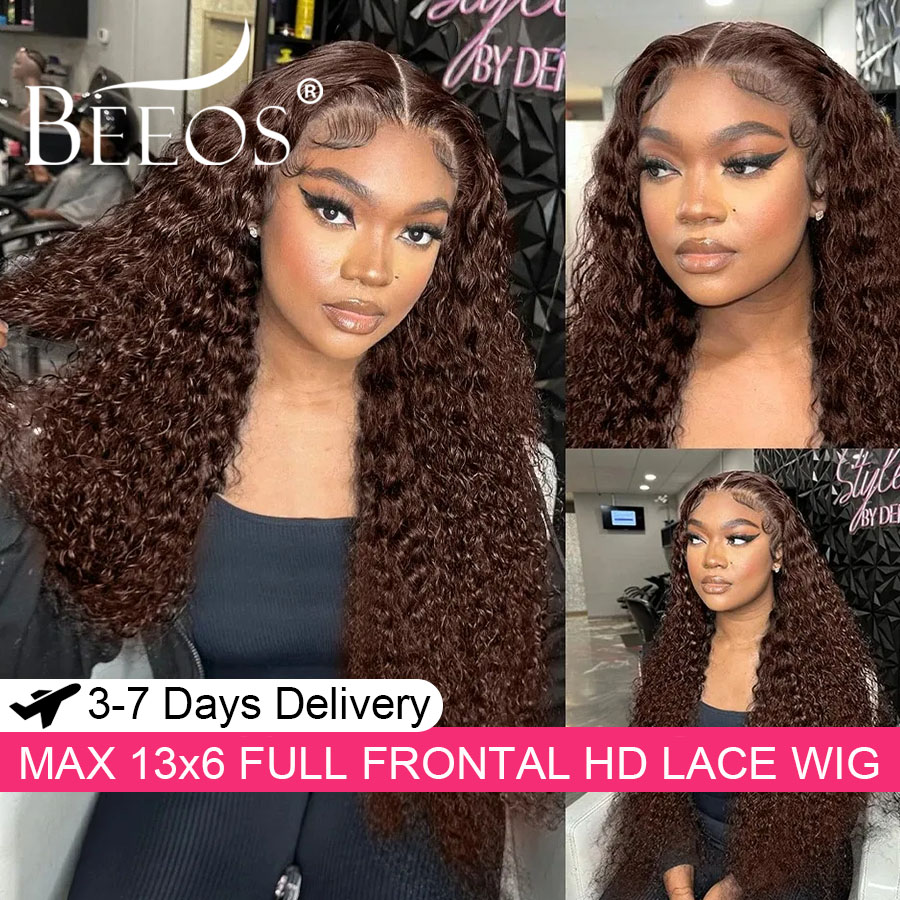 超密着ダークブラウン13x6 HD透明レースフルフロントウィ - Human Hair Wigs のレビューと価格