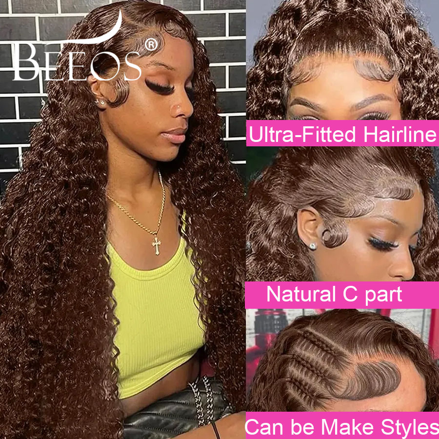 超密着ダークブラウン13x6 HD透明レースフルフロントウィ - Human Hair Wigs のレビューと価格