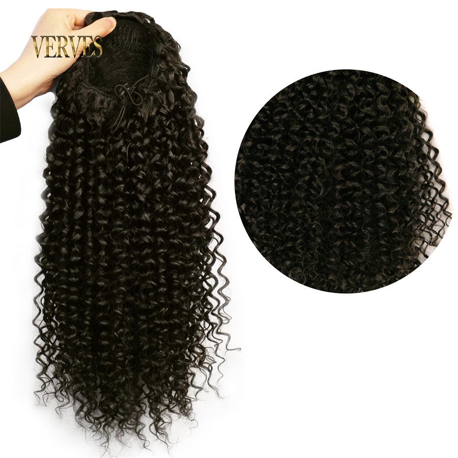ポニーテール-16インチの長さの合成かつら,177cmのヘア - Drawstring Afro Curly Puff Ponytail のレビューと価格