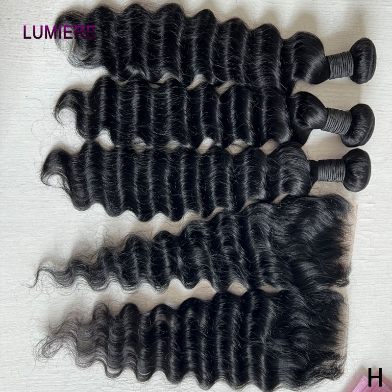 最高級ルーズディープウェーブヘアバンドル、HD透明レースクロ - Deep Wave 3 Bundles With Closure のレビューと価格