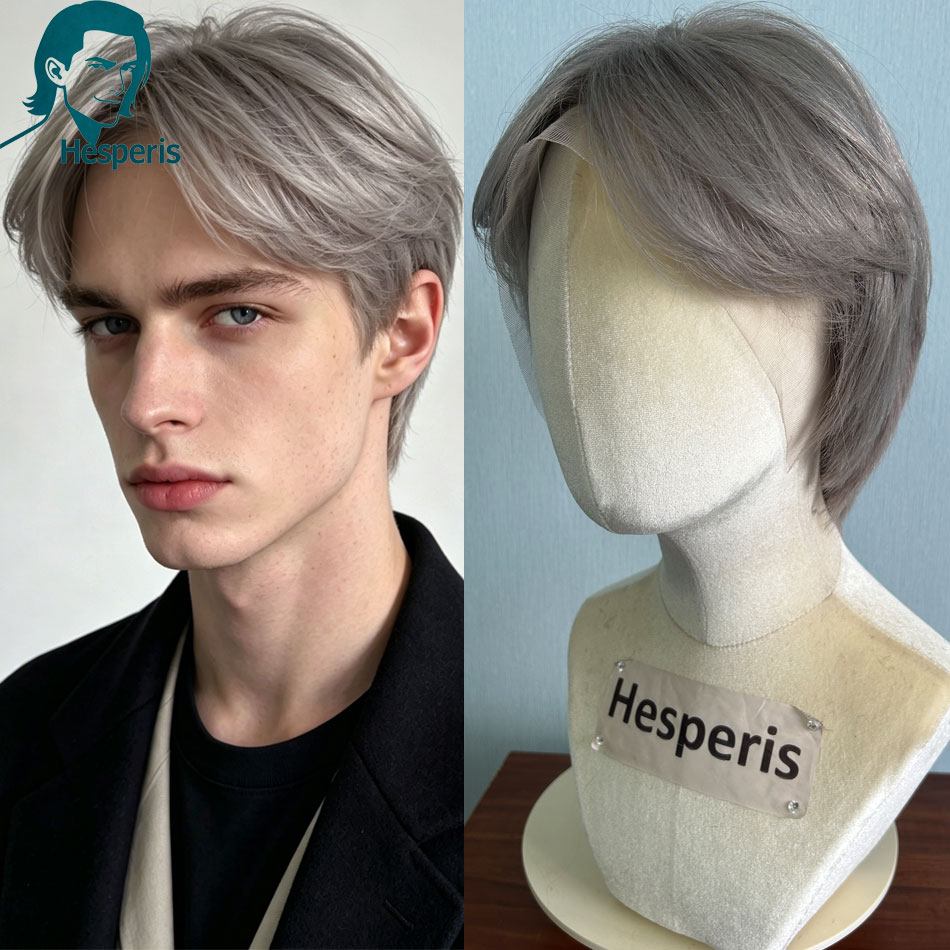 ヘスペリス ブラジリアン レミー グレーカラー メンズ ショ - Pre Parted 13X4 Lace Front Bob Wig のレビューと価格