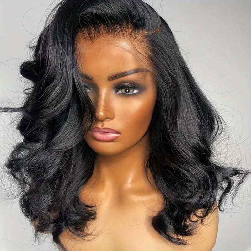 200%ボディウェーブHDレースフロントウィッグ ショートボ - Glueless Wear And Go Human Hair Wig のレビューと価格