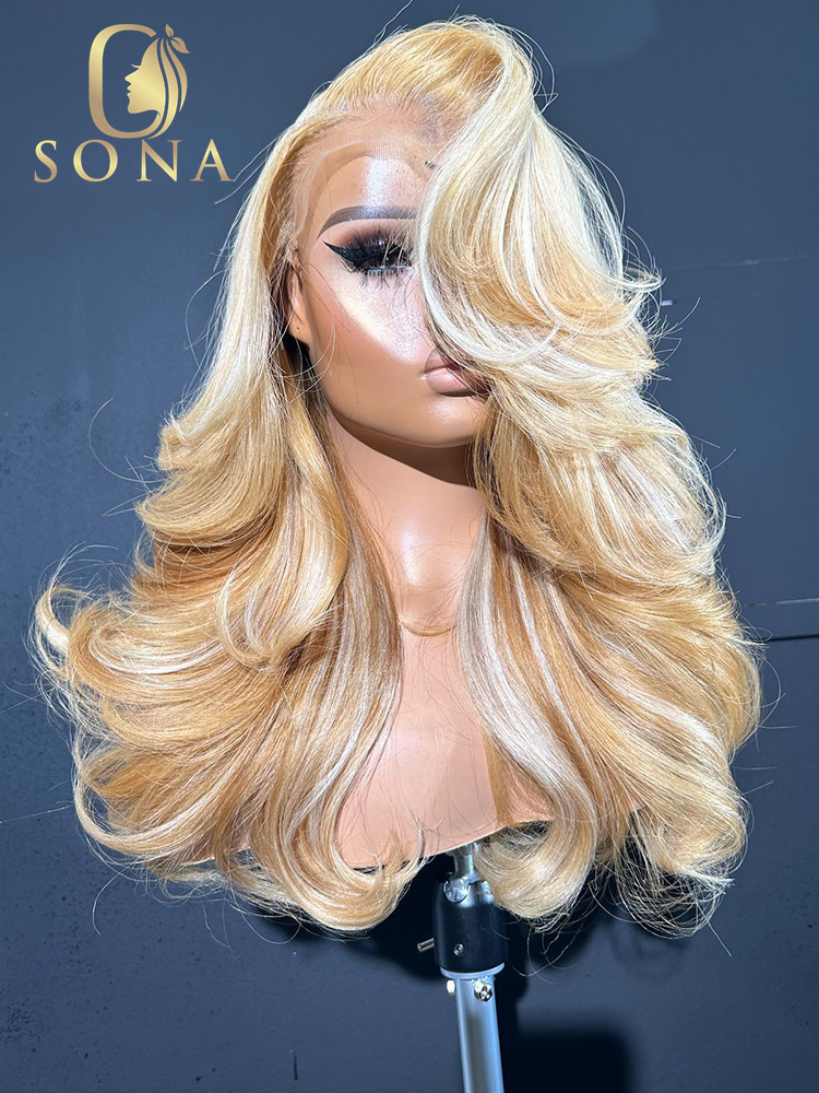 613 #   27 #   ハイライトHDレースフロントウ - 613 Blonde Body Wave Lace Front Wig のレビューと価格