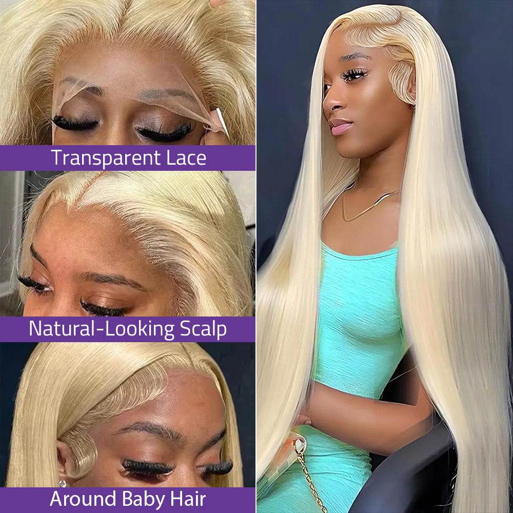 ブロンド613ストレート13x4 HDレースフロントウィッグ - Hd Lace Frontal Wig Human Hair Pre Plucked のレビューと価格
