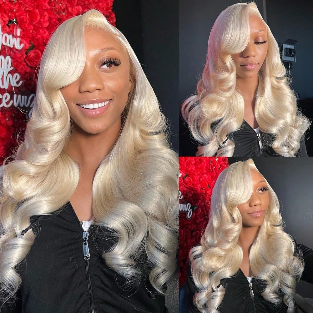 613 13x6レースフロントウィッグ人毛40インチウィッグ - 613 Blonde Body Wave Lace Front Wig のレビューと価格