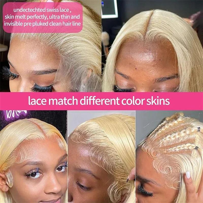 613 13x6レースフロントウィッグ人毛40インチウィッグ - 613 Blonde Body Wave Lace Front Wig のレビューと価格