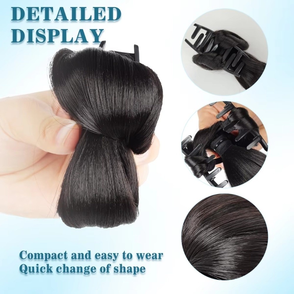 自然な合成毛のヘアバンウィッグ ふわふわの質感 自然な見た目 - Claw Clip Messy Bun Hair Piece のレビューと価格