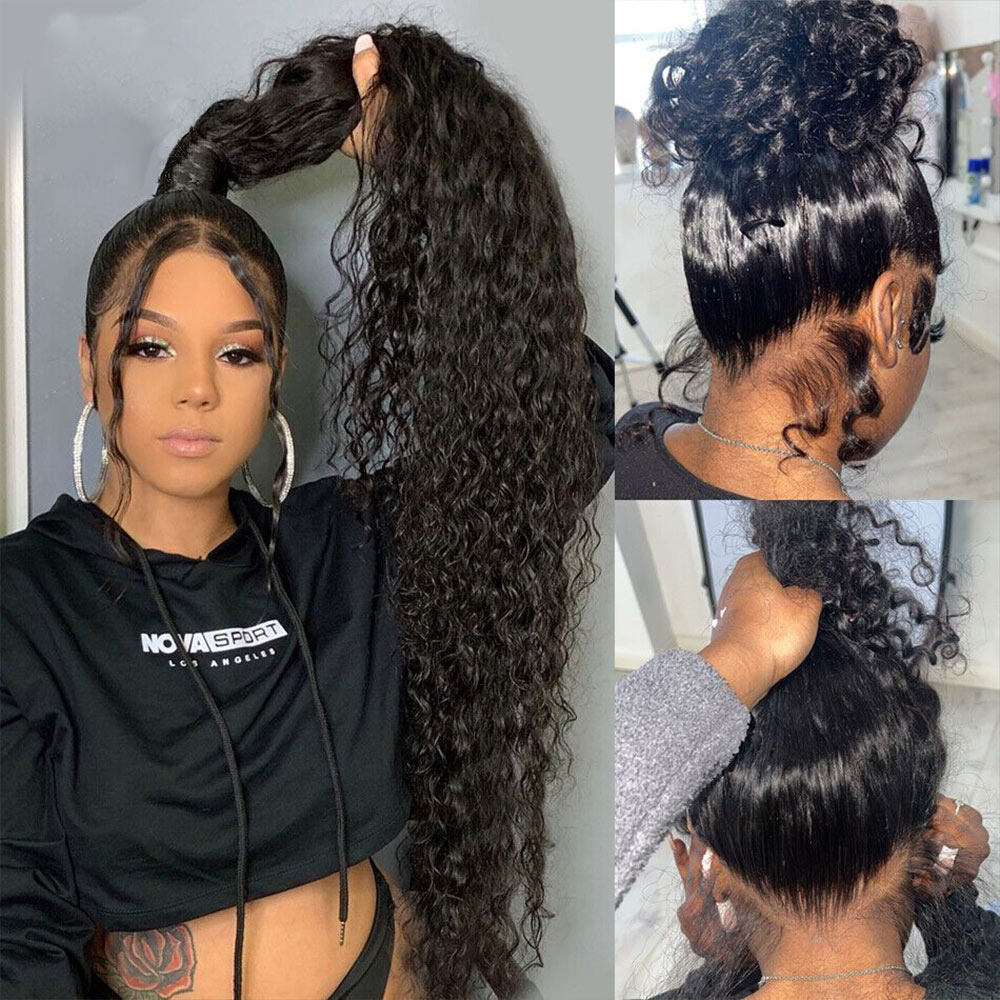 200%リアル密度30～40インチディープウェーブ13x6  - Hd Lace Frontal Wig Human Hair Pre Plucked のレビューと価格