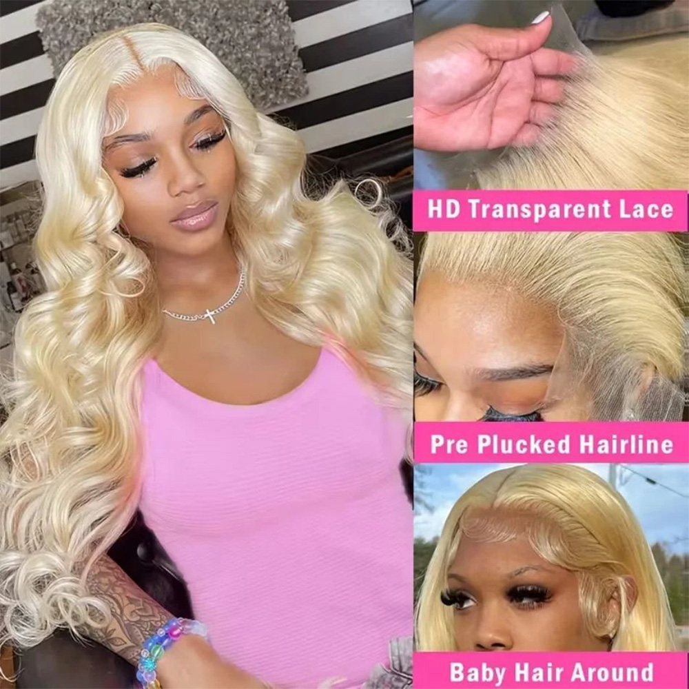 613 13x6 HD透明レースフロントウィッグ 人毛 ボデ - 613 Blonde Body Wave Lace Front Wig のレビューと価格
