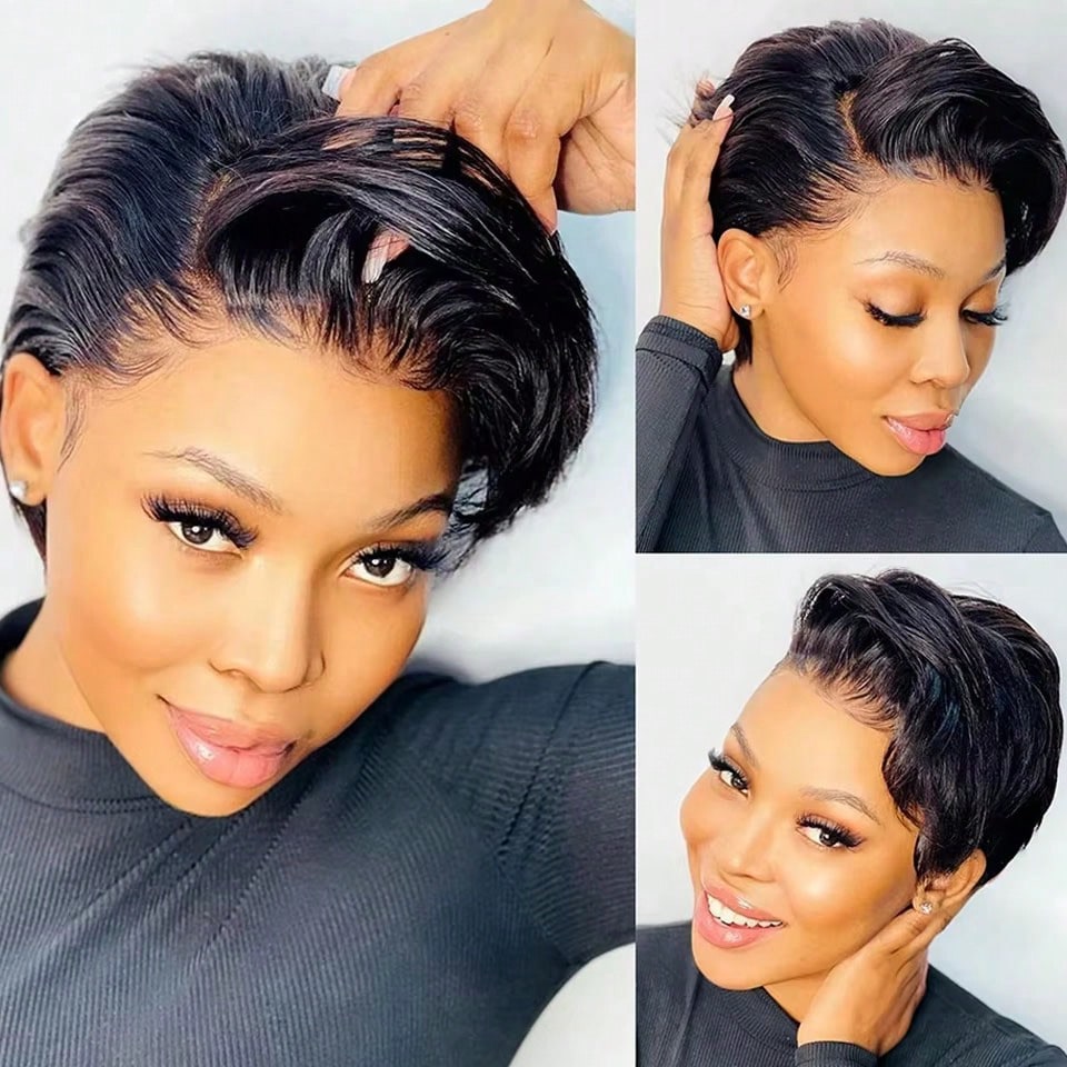 格安卸売ピクシーカットウィッグ人毛ウィッグ接着剤不要ウィッグ - Short Pixie Cut Wig Human Hair Cheap のレビューと価格