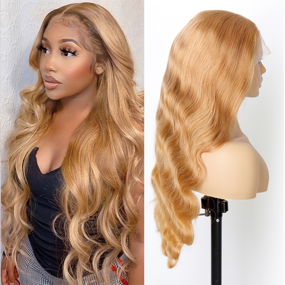 ハニーブロンドウィッグ人毛13x6ボディウェーブHDレースフ - Hd Lace Frontal Wig Human Hair Pre Plucked のレビューと価格