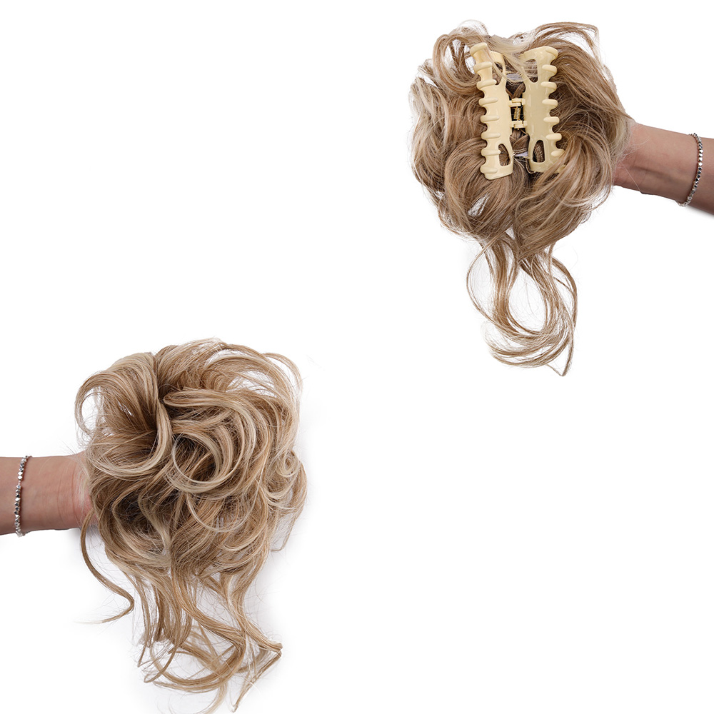 合成乱雑なおだんごヘアピース乱れたアップヘアエクステンション - Claw Clip Messy Bun Hair Piece のレビューと価格