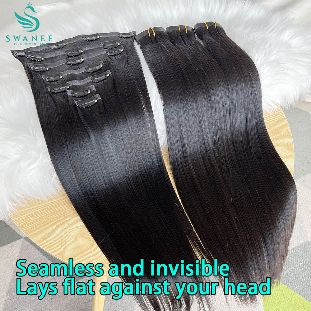 15A 100%人毛エクステ、ウェフトなしPUシームレスクリ - Seamless Clip In Hair Extensions Human Hair のレビューと価格