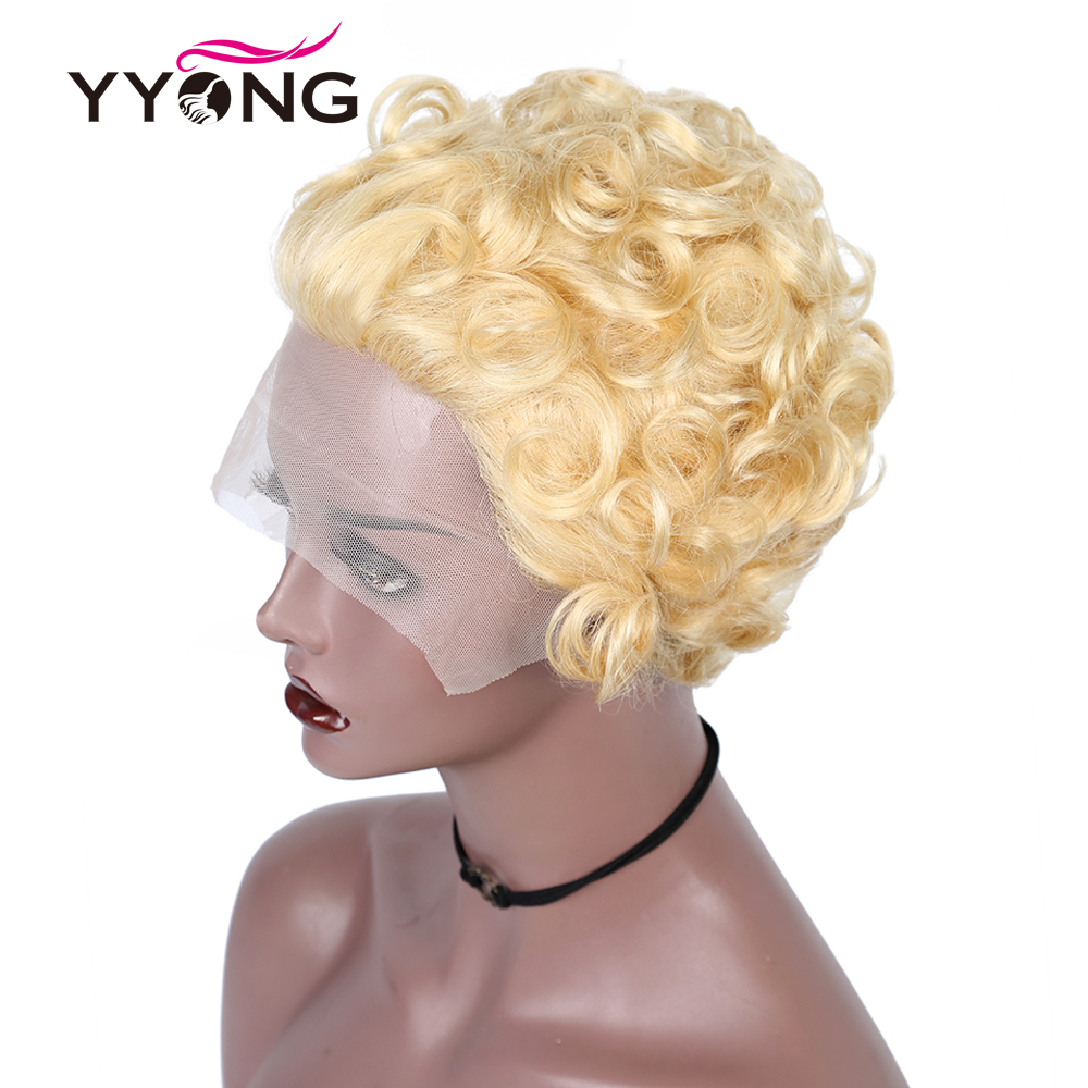 613 ハニーブロンドピクシーカットレースウィッグショートフ - Short Pixie Cut Wig Human Hair Cheap のレビューと価格