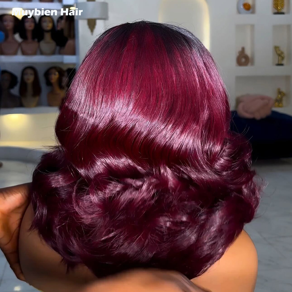 装着簡単グルーレスボブウィッグ人毛オンブレバーガンディルーズ - Glueless Wear And Go Human Hair Wig のレビューと価格