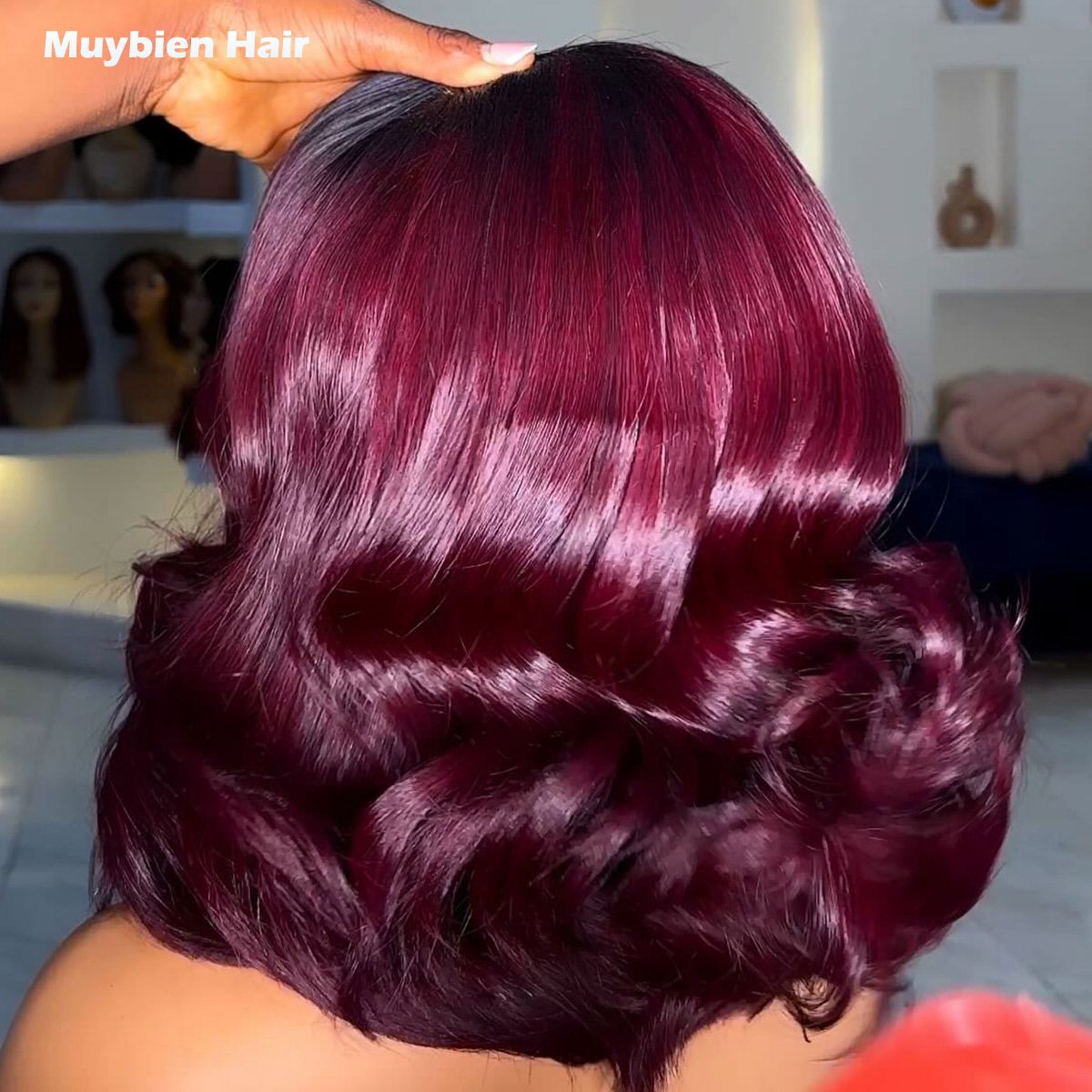 装着簡単グルーレスボブウィッグ人毛オンブレバーガンディルーズ - Glueless Wear And Go Human Hair Wig のレビューと価格
