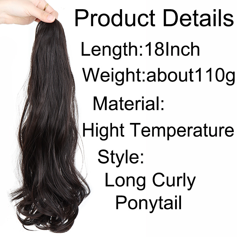 合成ロングカーリーポニーテールヘアエクステンションアクセサリ - Synthetic Braided Wigs For Black Women のレビューと価格