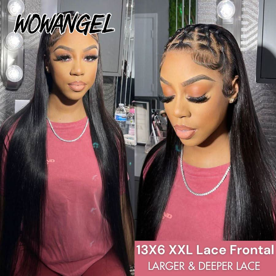 WOWANGEL ストレートレースフロントウィッグ 100% - Hd Lace Frontal Wig Human Hair Pre Plucked のレビューと価格