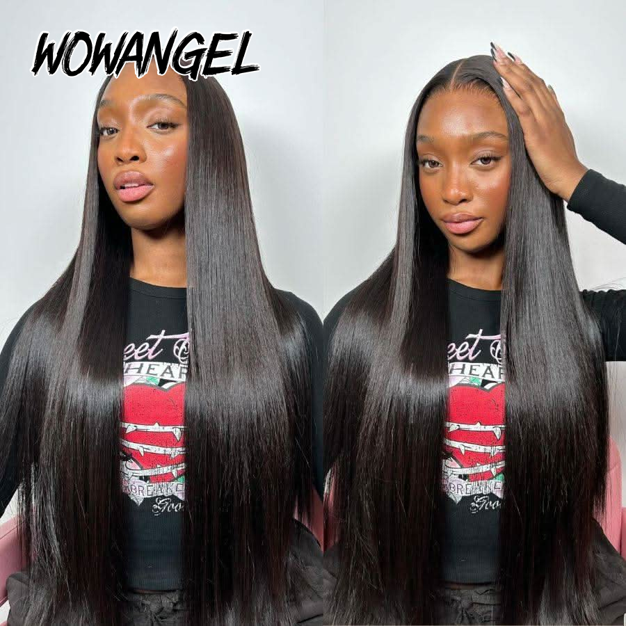 WOWANGEL ストレートレースフロントウィッグ 100% - Hd Lace Frontal Wig Human Hair Pre Plucked のレビューと価格