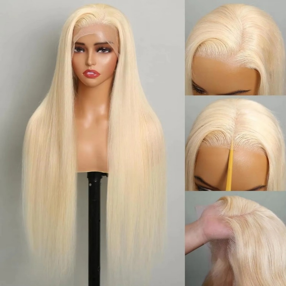 613ブロンド人毛ウィッグHDレースフロントプレプラッキング - Hd Lace Frontal Wig Human Hair Pre Plucked のレビューと価格