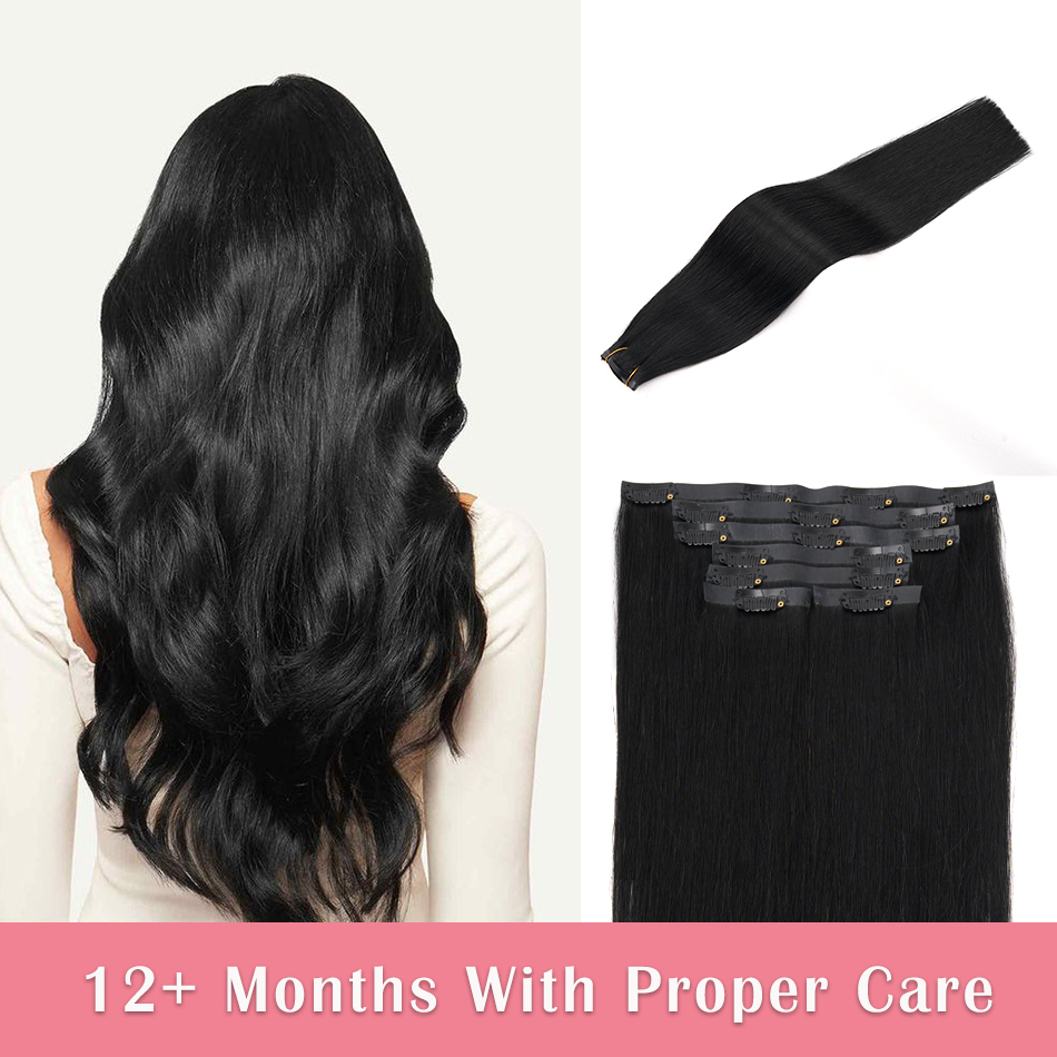シームレスクリップ式ヘアエクステ　本物の人毛7ピース　110 - Seamless Clip In Hair Extensions Human Hair のレビューと価格
