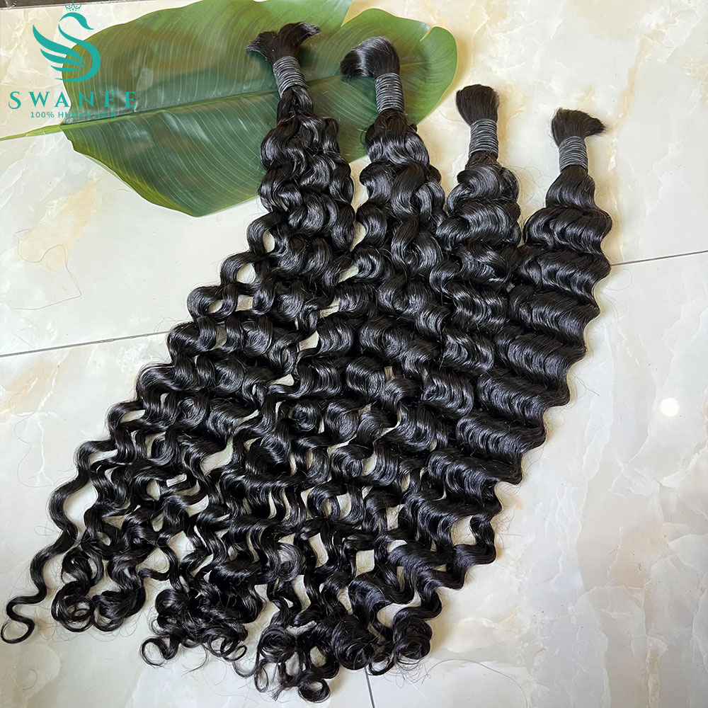 ウォーターウェーブ100%人毛バルク、ボヘミアンブレイズ用未 - Water Wave Bulk Human Hair For Braiding のレビューと価格