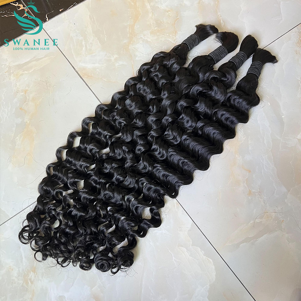 ウォーターウェーブ100%人毛バルク、ボヘミアンブレイズ用未 - Water Wave Bulk Human Hair For Braiding のレビューと価格