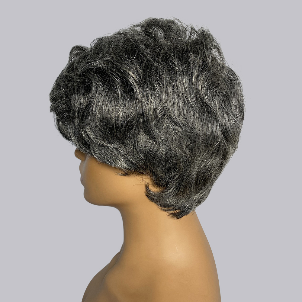 ピクシーカット人毛ウィッグ グレー # 280 # SP43 - Short Pixie Cut Wig Human Hair Cheap のレビューと価格