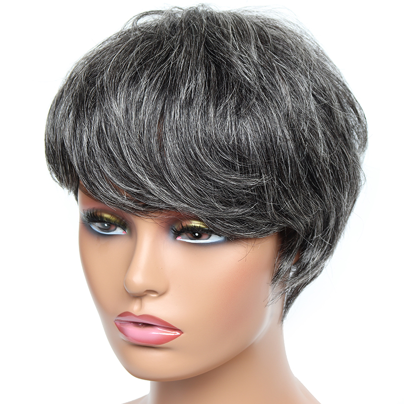 黒人女性のための滑らかな人間の髪の毛のかつら,短いピクシーカ - Short Pixie Cut Wig Human Hair Cheap のレビューと価格
