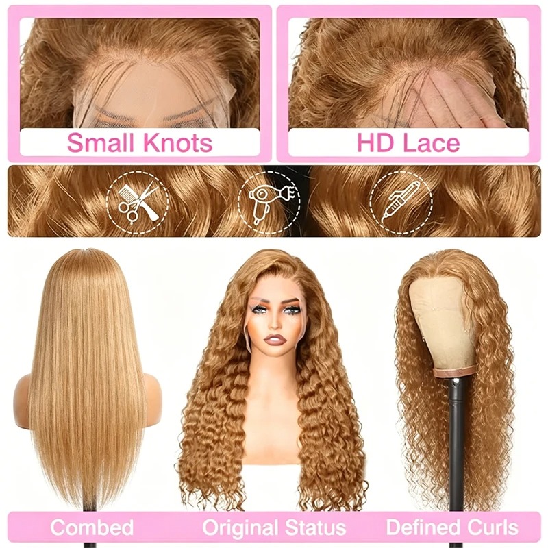34インチ、38インチ ハニーブロンドウィッグ 人毛 ディー - Hd Lace Frontal Wig Human Hair Pre Plucked のレビューと価格