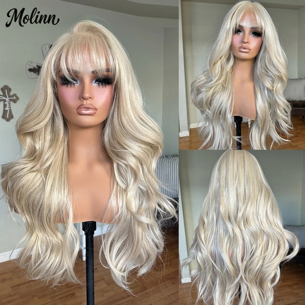 バングス613ブロンドボディウェーブレースフロントウィッグ1 - 613 Blonde Body Wave Lace Front Wig のレビューと価格