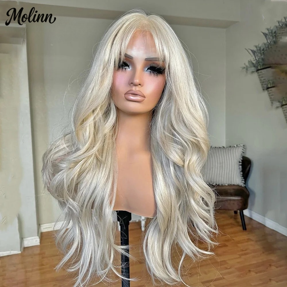 バングス613ブロンドボディウェーブレースフロントウィッグ1 - 613 Blonde Body Wave Lace Front Wig のレビューと価格