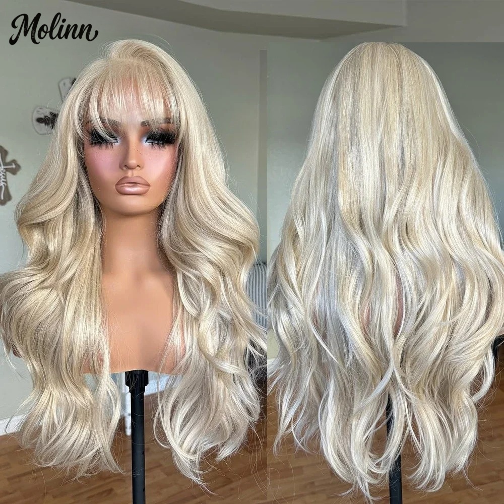 バングス613ブロンドボディウェーブレースフロントウィッグ1 - 613 Blonde Body Wave Lace Front Wig のレビューと価格
