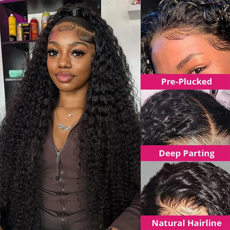 ディープウェーブ人毛ウィッグ 13x6 HDレースフロントウ - Lace Front Wigs のレビューと価格