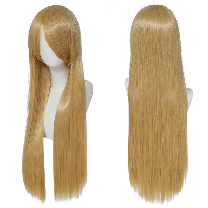 カラフルなロングストレート人工毛白紫黒コスプレウィッグ 80 - Synthetic Braided Wigs For Black Women のレビューと価格