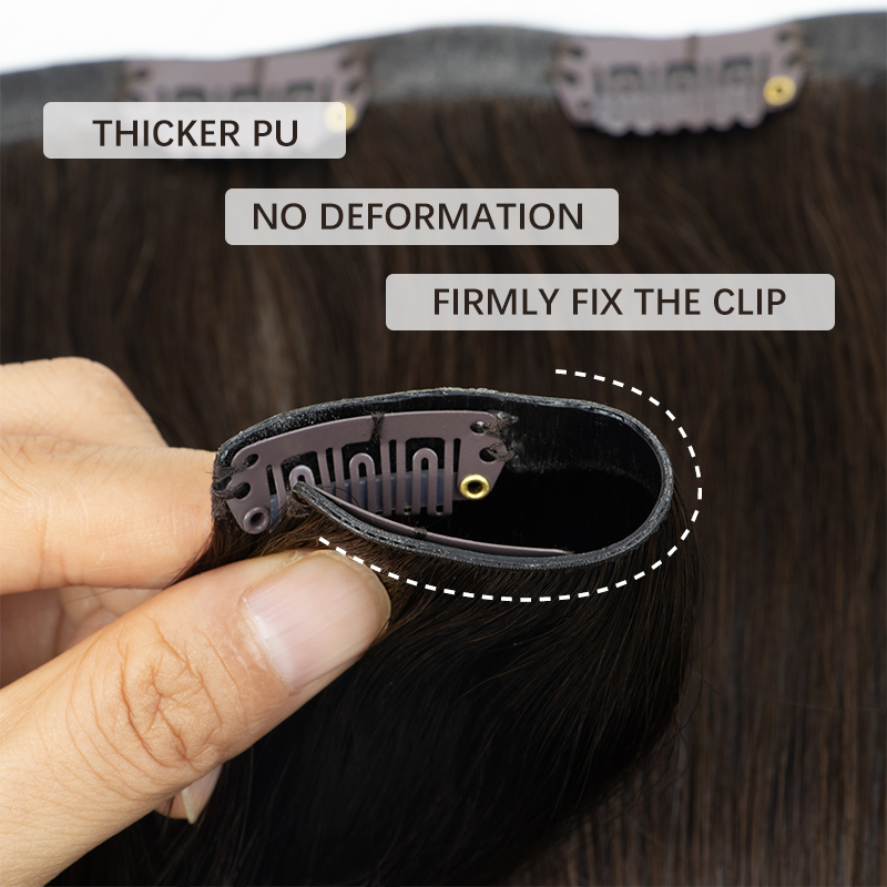 目に見えない厚い PU クリップ人毛エクステンションシームレ - Seamless Clip In Hair Extensions Human Hair のレビューと価格