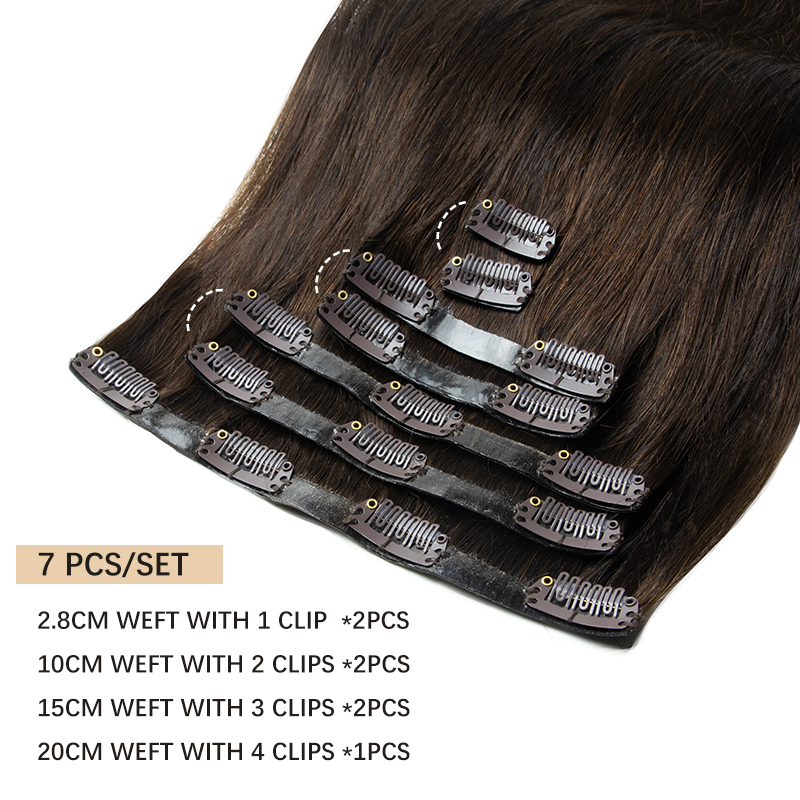 目に見えない厚い PU クリップ人毛エクステンションシームレ - Seamless Clip In Hair Extensions Human Hair のレビューと価格