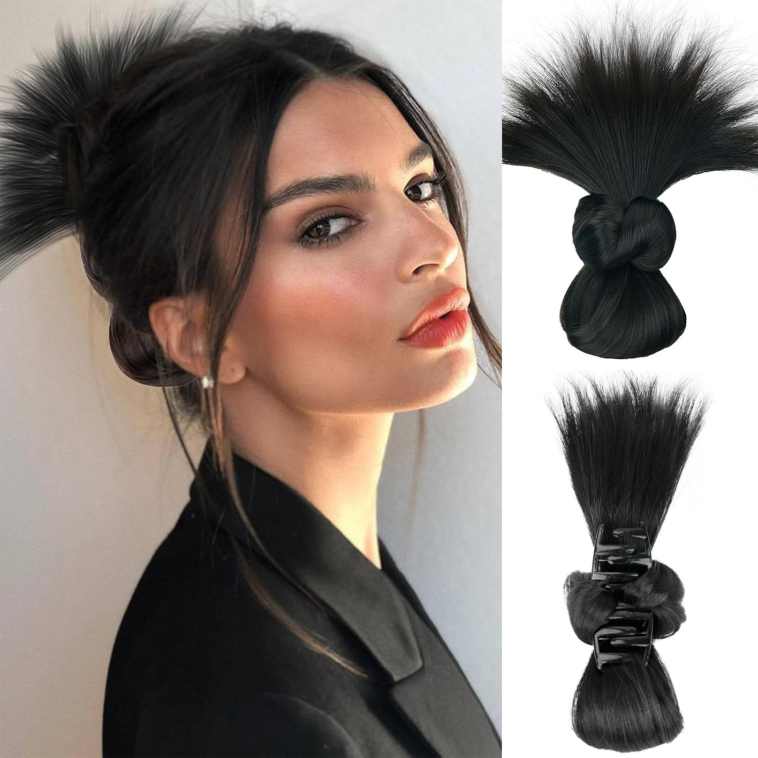 メッシーバンヘアピース ダークブラウン クロウクリップ スト - Claw Clip Messy Bun Hair Piece のレビューと価格